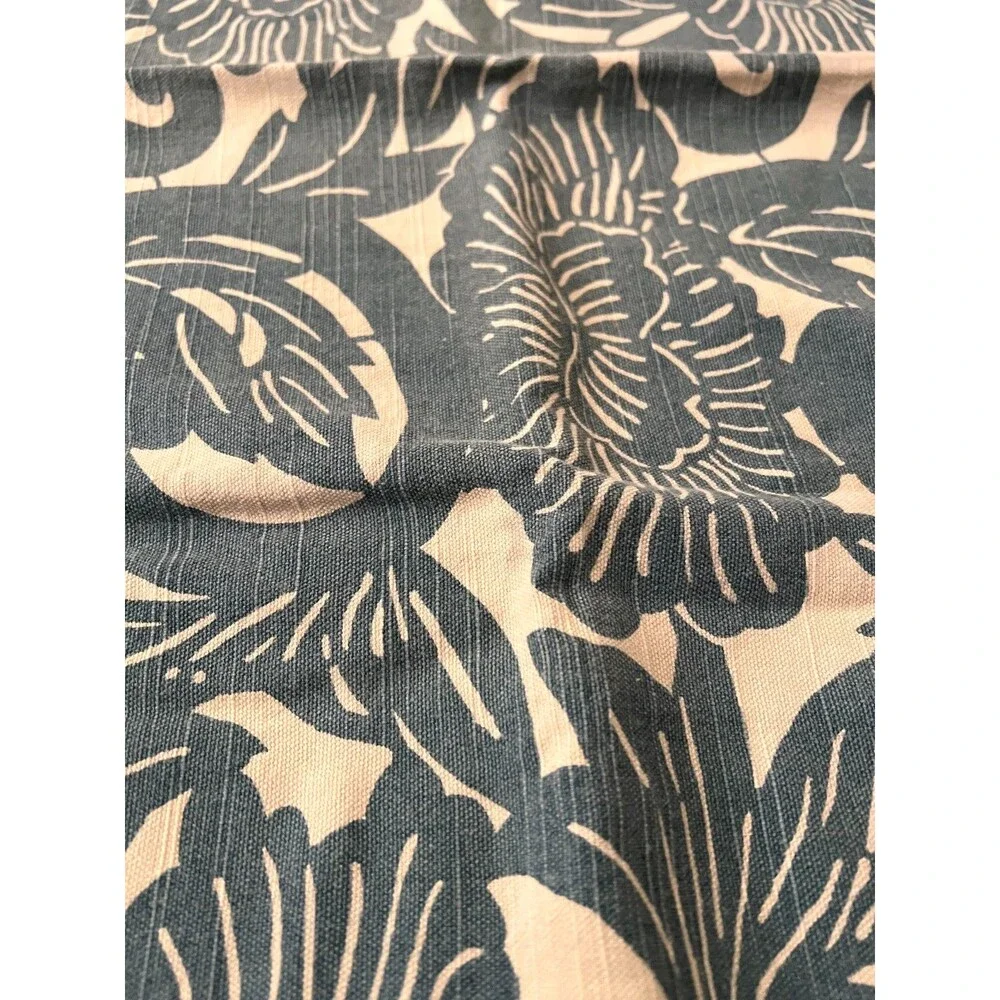 Pottery Barn Floral Peony Blue Oatmeal Standard Pillow Sham Cover Cotton